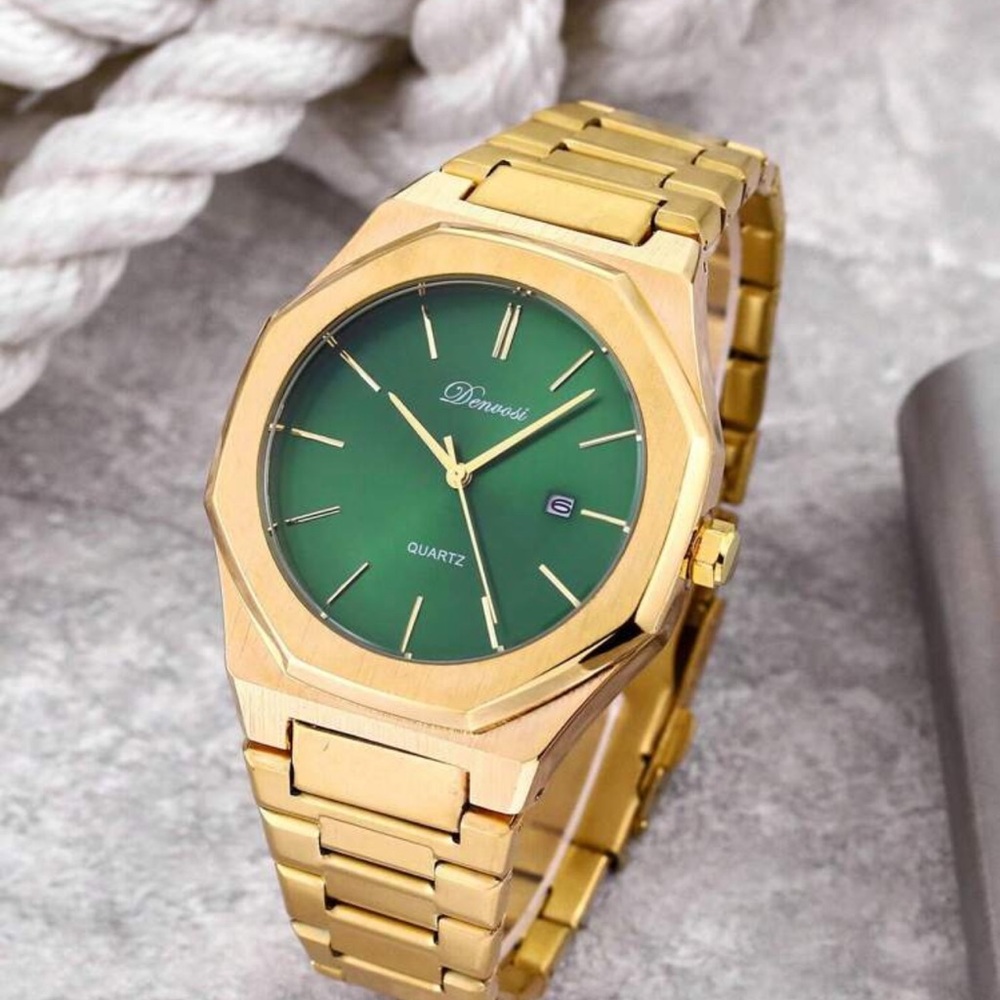 Gold Watch with Green Dial (Unopened)